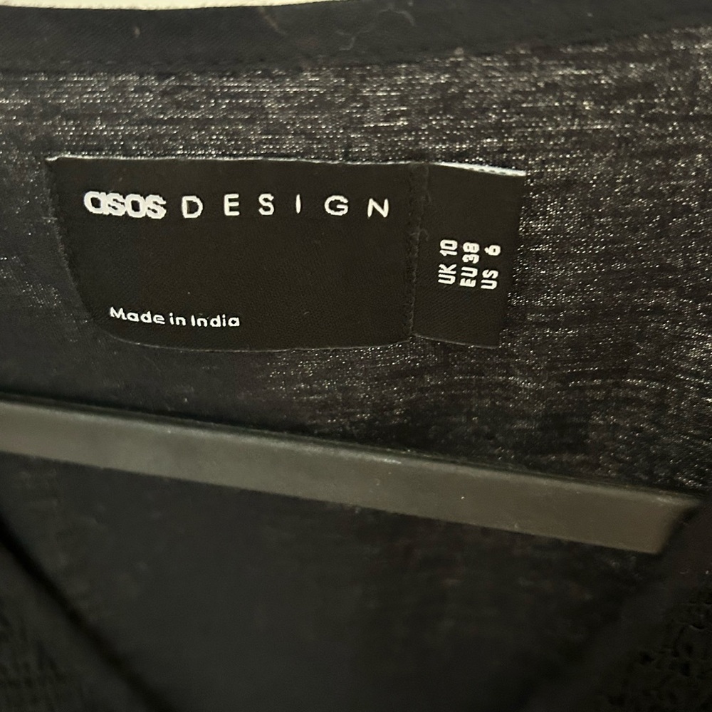 ASOS Black Midi Dress with Wrap Design and Tie Waist - Picture 8 of 10
